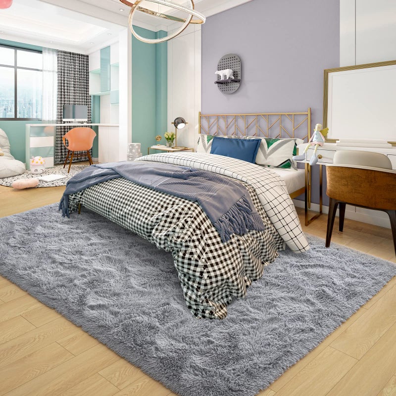 ST. BRIDGE Ultra Soft Grey Rugs for Bedroom 6x9 Feet, Fluffy Shag Area Rugs for Living Room, Large Comfy Furry Rug for Boys Kids Baby Room Decor, Non Slip Nursery Rug Modern Indoor Fuzzy Floor Carpet - Image 2
